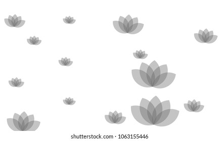 Many Stylish, Modern and Nice Looking Pink Lotuses on White Background