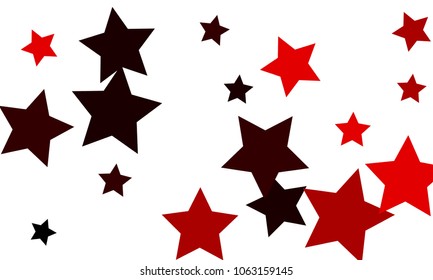 Many Stylish, Modern and Nice Looking Black and Red Stars of Different size on White Background