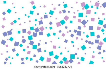 Many Stylish, Modern and Nice Looking Blue and Violet Confetti of Different Size on White Background