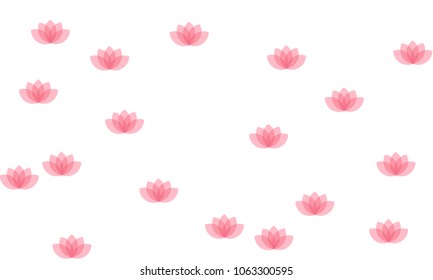 Many Stylish, Modern and Nice Looking Pink Lotuses on White Background