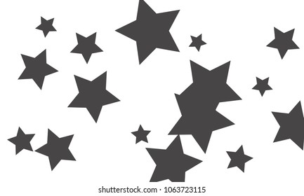 Many Stylish, Modern and Nice Looking Grey Stars of Different size on White Background