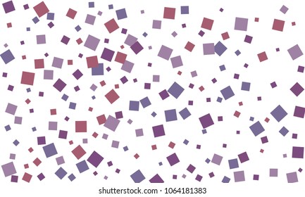 Many Stylish, Modern and Nice Looking Violet and Blue Confetti of Different Size on White Background