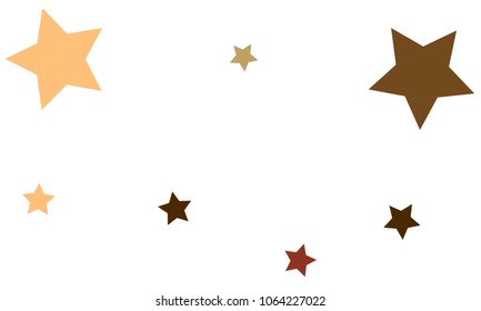 Many Stylish, Modern and Nice Looking Orange, Green and Dark Red Stars of Different size on White Background