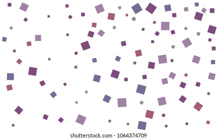 Many Stylish, Modern and Nice Looking Violet and Blue Confetti of Different Size on White Background