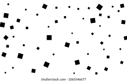 Many Stylish, Modern and Nice Looking Black Confetti of Different Size on White Background