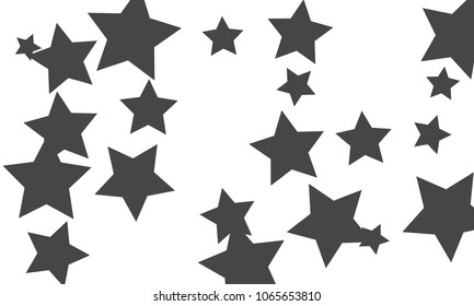 Many Stylish, Modern and Nice Looking Grey Stars of Different size on White Background