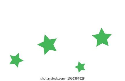 Many Stylish, Modern and Nice Looking Green, Violet, Pink and Orang Stars of Different size on White Background