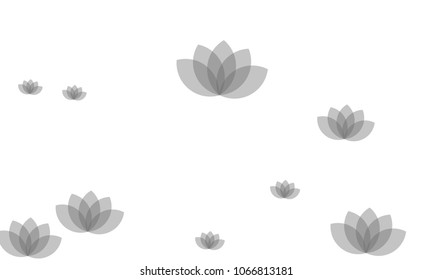 Many Stylish, Modern and Nice Looking Pink Lotuses on White Background
