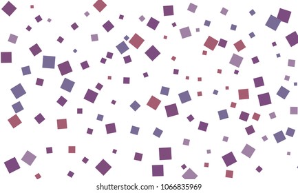 Many Stylish, Modern and Nice Looking Violet and Blue Confetti of Different Size on White Background