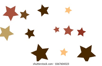 Many Stylish, Modern and Nice Looking Orange, Green and Dark Red Stars of Different size on White Background