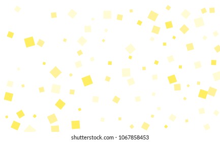 Many Stylish, Modern and Nice Looking Yellow Confetti of Different Size on White Background