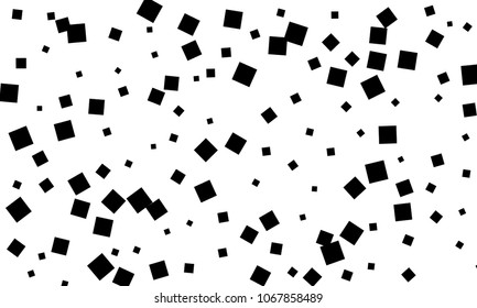 Many Stylish, Modern and Nice Looking Black Confetti of Different Size on White Background