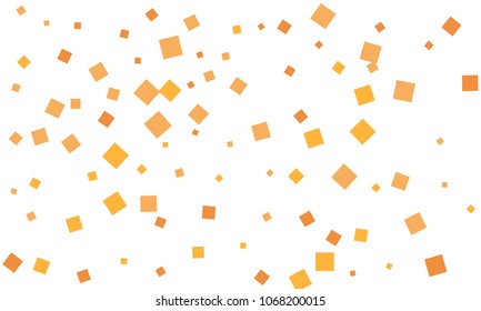 Many Stylish, Modern and Nice Looking Orange and Yellow Confetti of Different Size on White Background