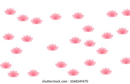 Many Stylish, Modern and Nice Looking Pink Lotuses on White Background