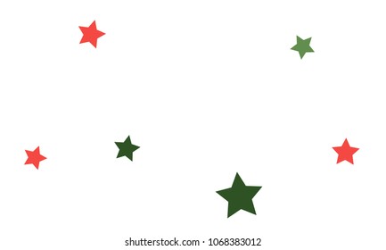 Many Stylish, Modern and Nice Looking Yellow and Green, Pink, Orange and Yellow Stars of Different size on White Background