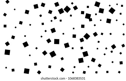 Many Stylish, Modern and Nice Looking Black Confetti of Different Size on White Background