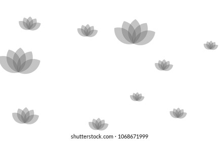 Many Stylish, Modern and Nice Looking Pink Lotuses on White Background