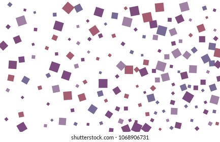 Many Stylish, Modern and Nice Looking Violet and Blue Confetti of Different Size on White Background