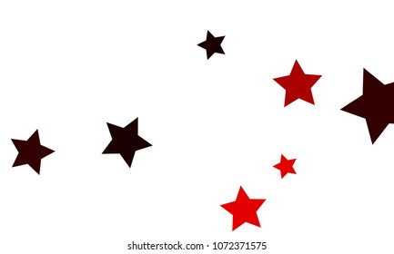 Many Stylish, Modern and Nice Looking Black and Red Stars of Different size on White Background
