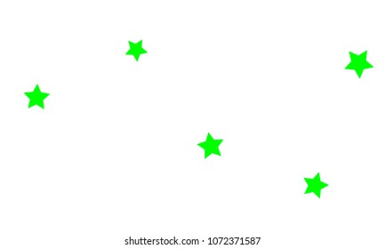 Many Stylish, Modern and Nice Looking Green Stars of Different size on White Background