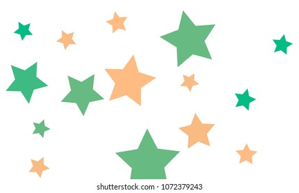 Many Stylish, Modern and Nice Looking Light Red and Green Stars of Different size on White Background
