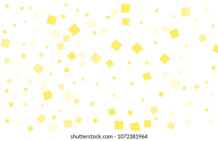 Many Stylish, Modern and Nice Looking Yellow Confetti of Different Size on White Background