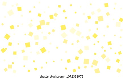Many Stylish, Modern and Nice Looking Yellow Confetti of Different Size on White Background