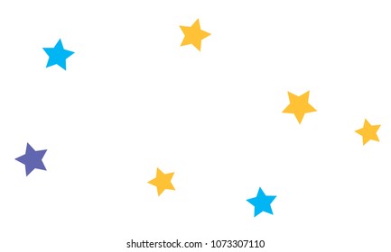 Many Stylish, Modern and Nice Looking Yellow and Blue Stars of Different size on White Background