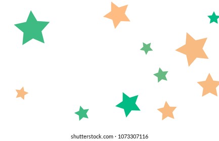 Many Stylish, Modern and Nice Looking Light Red and Green Stars of Different size on White Background