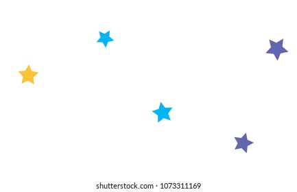 Many Stylish, Modern and Nice Looking Yellow and Blue Stars of Different size on White Background