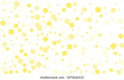 Many Stylish, Modern and Nice Looking Yellow Confetti of Different Size on White Background