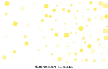 Many Stylish, Modern and Nice Looking Yellow Confetti of Different Size on White Background