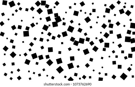 Many Stylish, Modern and Nice Looking Black Confetti of Different Size on White Background