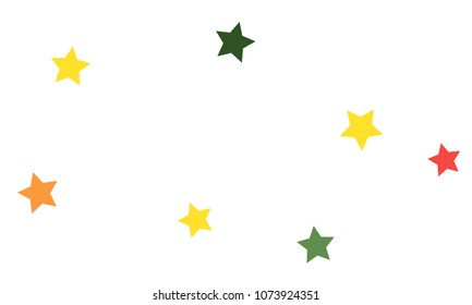 Many Stylish, Modern and Nice Looking Yellow and Green, Pink, Orange and Yellow Stars of Different size on White Background