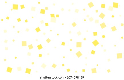 Many Stylish, Modern and Nice Looking Yellow Confetti of Different Size on White Background