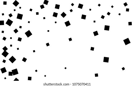Many Stylish, Modern and Nice Looking Black Confetti of Different Size on White Background