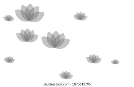 Many Stylish, Modern and Nice Looking Pink Lotuses on White Background