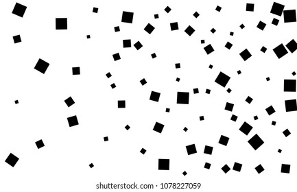 Many Stylish, Modern and Nice Looking Black Confetti of Different Size on White Background
