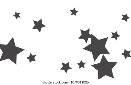 Many Stylish, Modern and Nice Looking Grey Stars of Different size on White Background