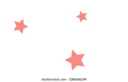 Many Stylish, Modern and Nice Looking Green, Violet, Pink and Orang Stars of Different size on White Background