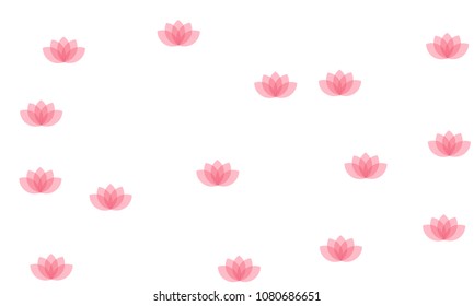Many Stylish, Modern and Nice Looking Pink Lotuses on White Background
