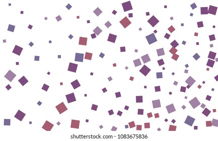 Many Stylish, Modern and Nice Looking Violet and Blue Confetti of Different Size on White Background