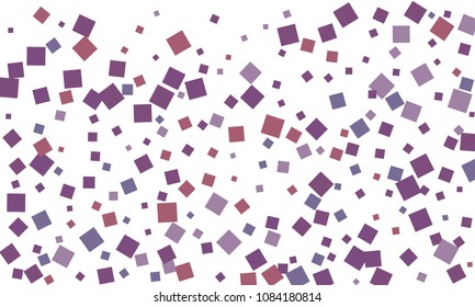Many Stylish, Modern and Nice Looking Violet and Blue Confetti of Different Size on White Background