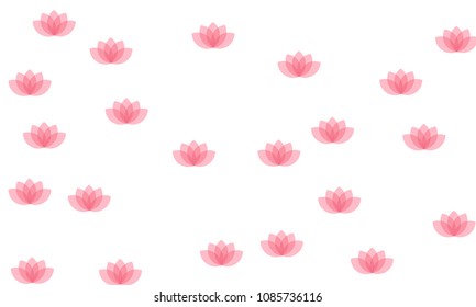 Many Stylish, Modern and Nice Looking Pink Lotuses on White Background