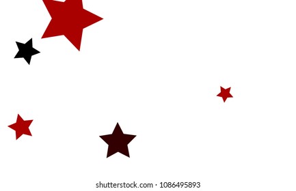 Many Stylish, Modern and Nice Looking Black and Red Stars of Different size on White Background