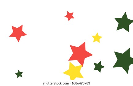 Many Stylish, Modern and Nice Looking Yellow and Green, Pink, Orange and Yellow Stars of Different size on White Background