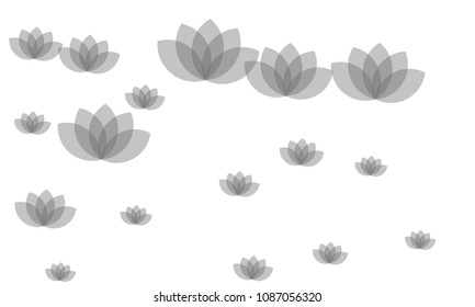 Many Stylish, Modern and Nice Looking Pink Lotuses on White Background