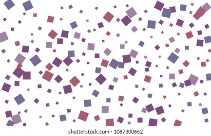 Many Stylish, Modern and Nice Looking Violet and Blue Confetti of Different Size on White Background
