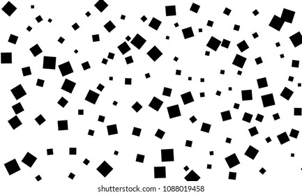 Many Stylish, Modern and Nice Looking Black Confetti of Different Size on White Background