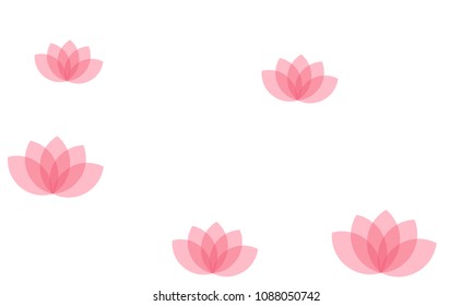 Many Stylish, Modern and Nice Looking Pink Lotuses on White Background